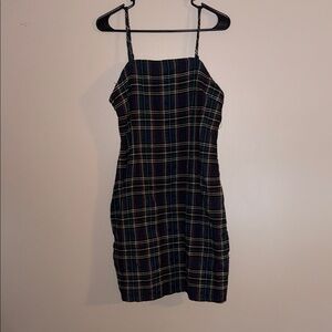 SHEIN Black and Red Plaid Mini Dress